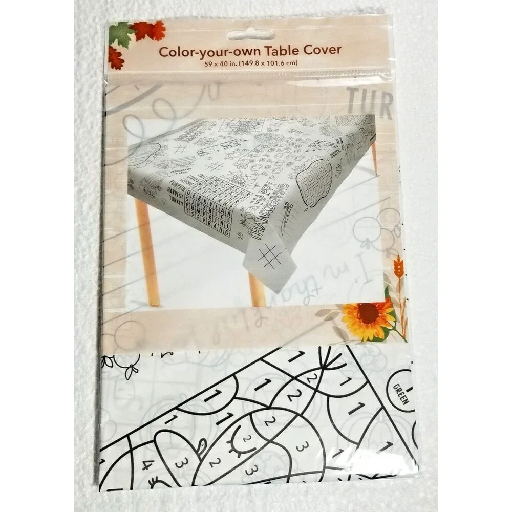 Thanksgiving Kid's Color Your Own Table Cover Fun at the Kid's Table 59